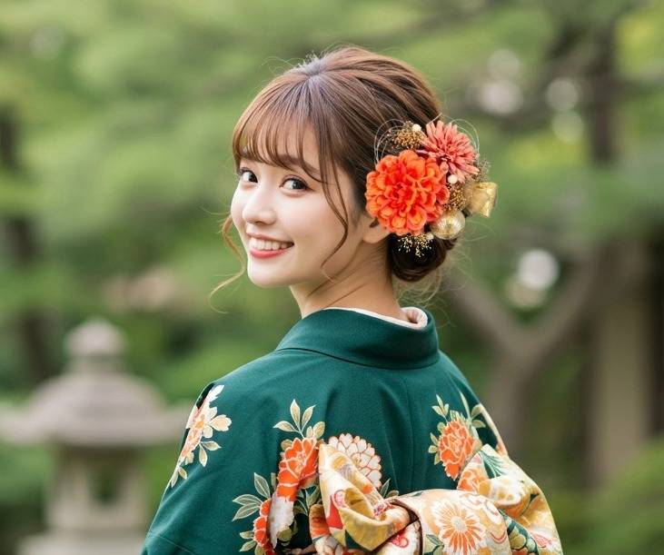髪飾りViVi～簪&amp;蝶々付き・赤白金ダリア薔薇～成人式 結婚式 花魁 かんざし 髪飾りViVi～簪&蝶々付き・赤白金ダリア薔薇～成人式 結婚式 花魁