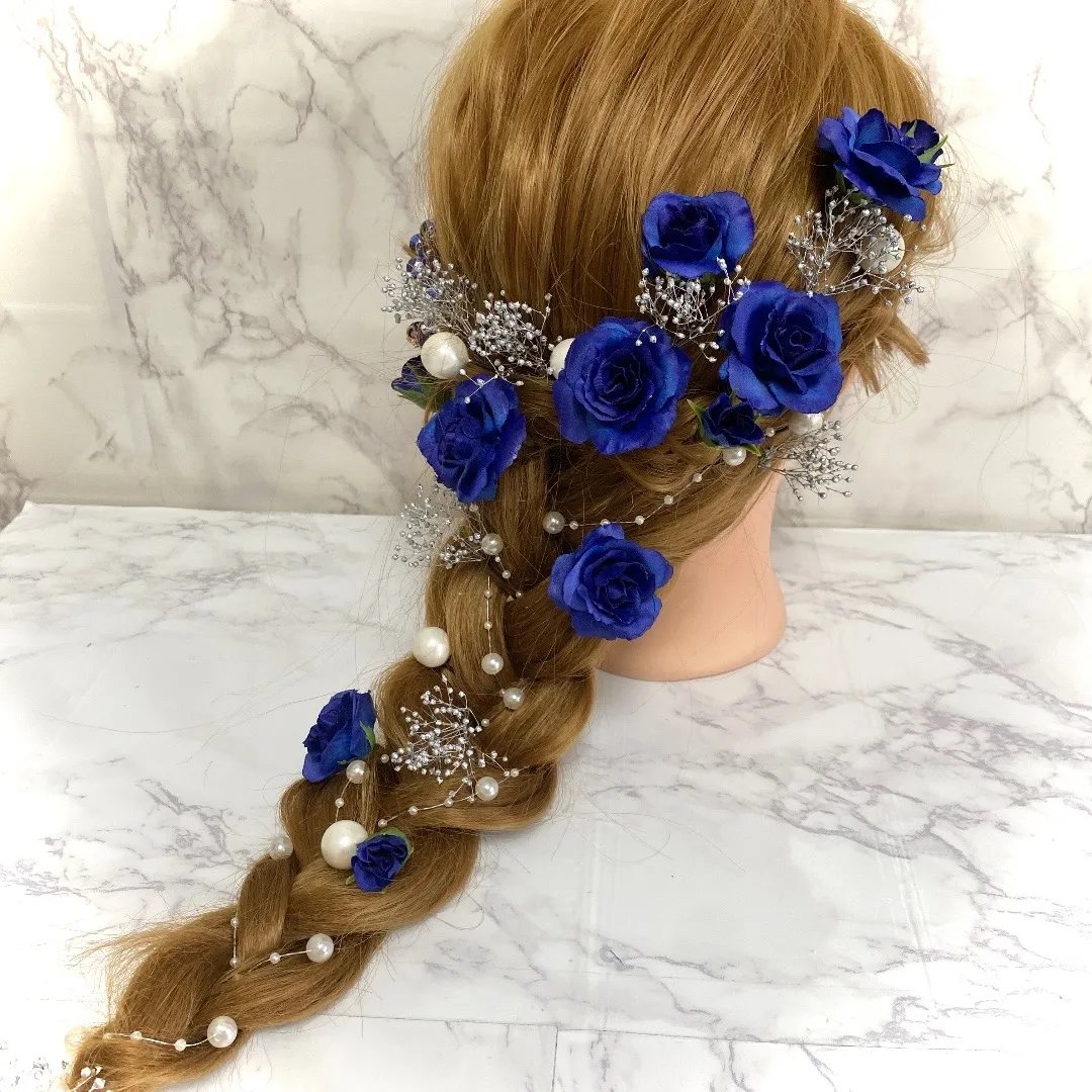 No.182 BlueRose ヘッドドレス 髪飾り 青薔薇 | 商品一覧 | 結婚式の髪 