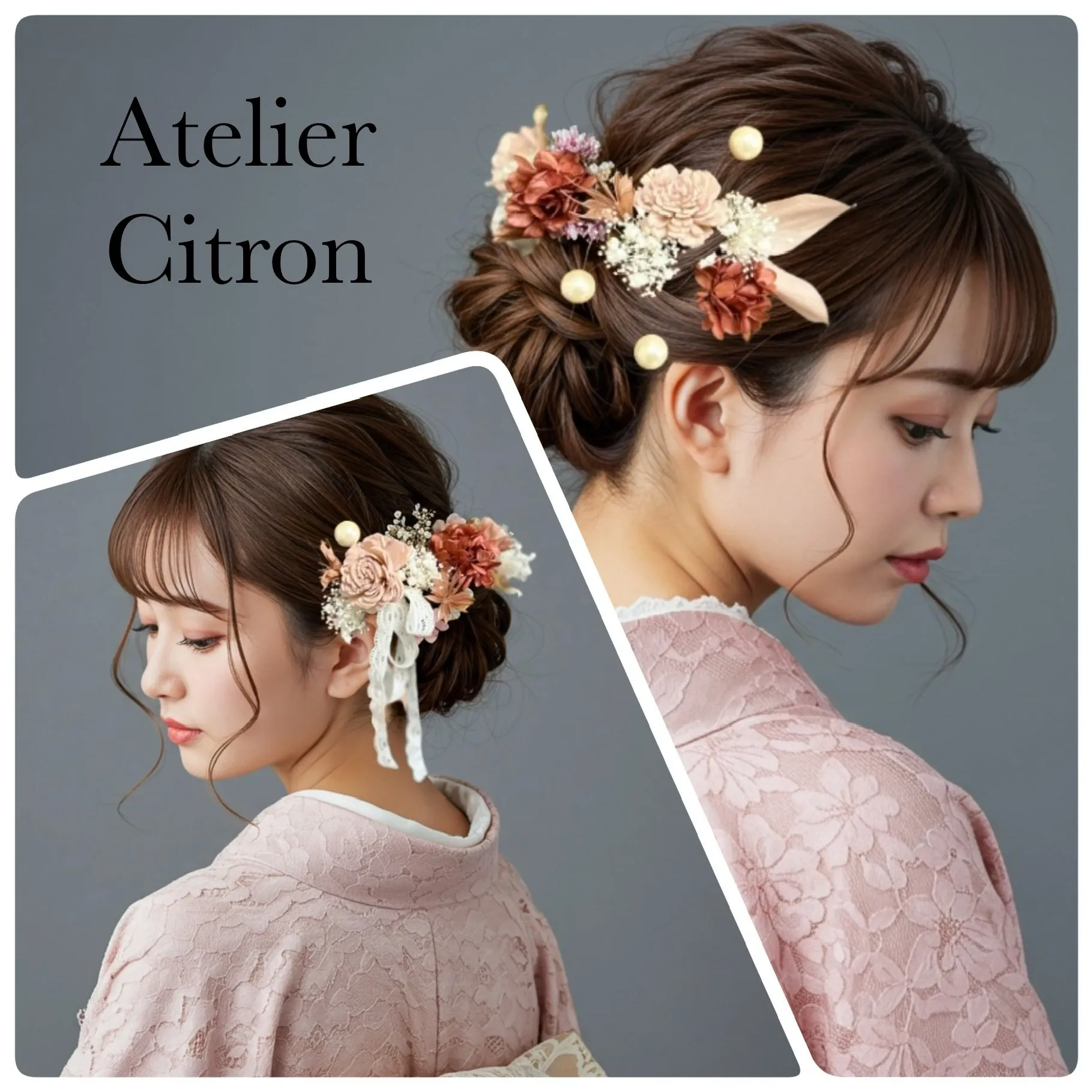 No.２２８　髪飾り　結婚式　成人式　卒業式　薔薇　ヘアアクセサリー　パール　ヘッドドレス